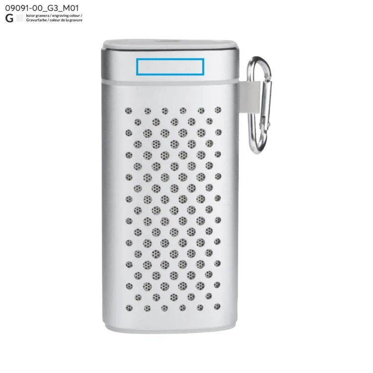 Głośnik bezprzewodowy z power bankiem SOUND 4000 mAh srebrny