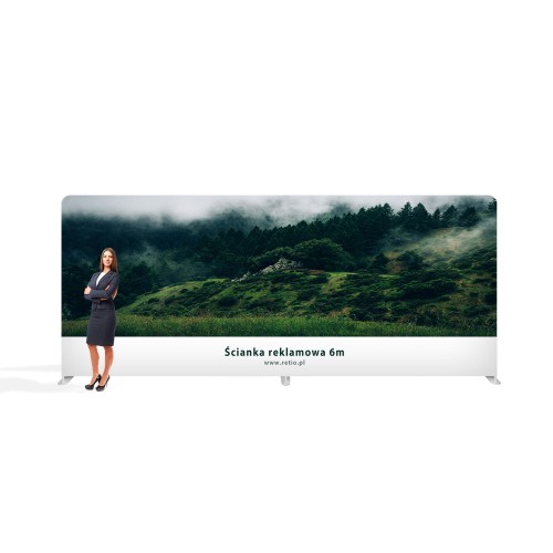 Ścianka Reklamowa Tekstylna Prosta 600 x 240 cm - ścianka wystawiennicza targowa prasowa