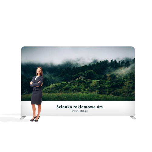 Ścianka Reklamowa Tekstylna Prosta 400 x 240 cm - ścianka wystawiennicza targowa prasowa