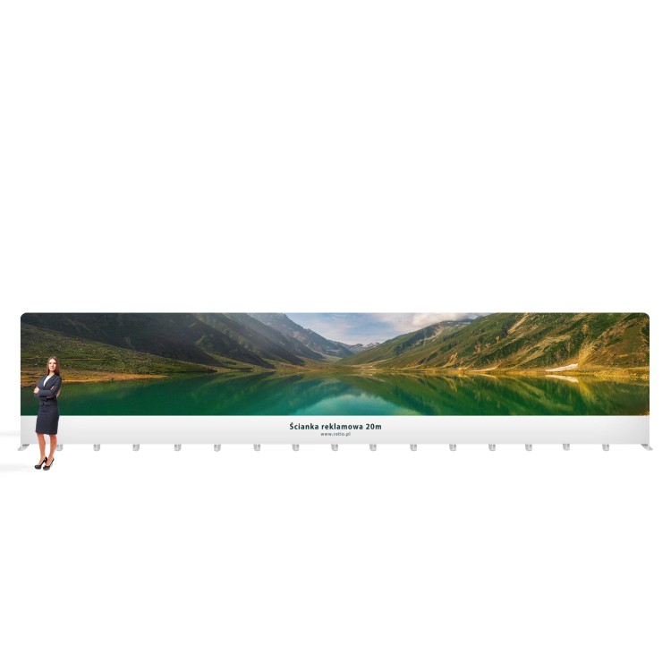 Ścianka Reklamowa Tekstylna Prosta 2000 x 240 cm - ścianka wystawiennicza targowa prasowa