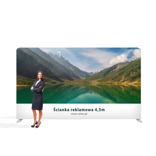Ścianka Reklamowa Tekstylna Prosta 450 x 240 cm - ścianka wystawiennicza targowa prasowa