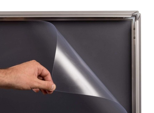 A1 OWZ Werbeplakat mit nachfüllbarem Sockel - Schutzfolie für A1 OWZ Plakat