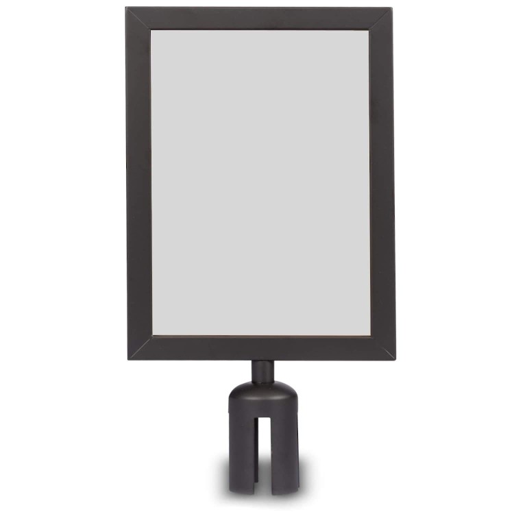 Ramka OWZ do słupka z taśmą - Zestaw: Słupek z taśmą zwijaną P-EXTBE - Czarny + Ramka OWZ A4 zatrzaskowa - Słupek odgradzający hotelowy słupek z taśmą zwijaną do Hotelu do Restauracji do strefy VIP