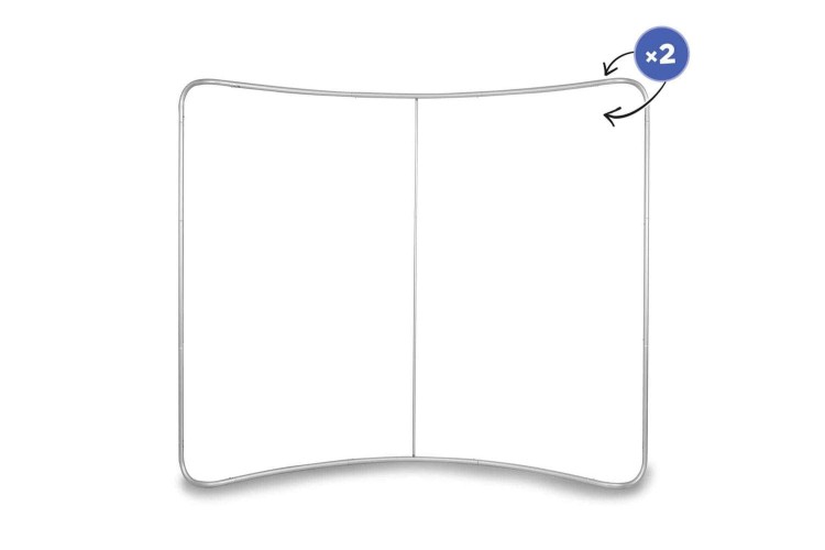 Textilbogen-Wandrahmen Standard 2,5 m von vorne