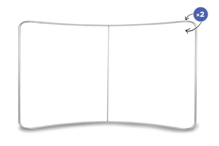 Textilbogen Wandrahmen Standard 4 m von der Front