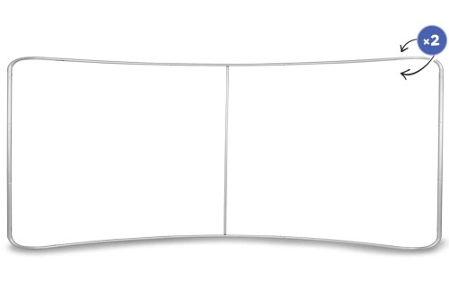 Stelaż ścianki tekstylnej łukowej standard 6 m  od frontu