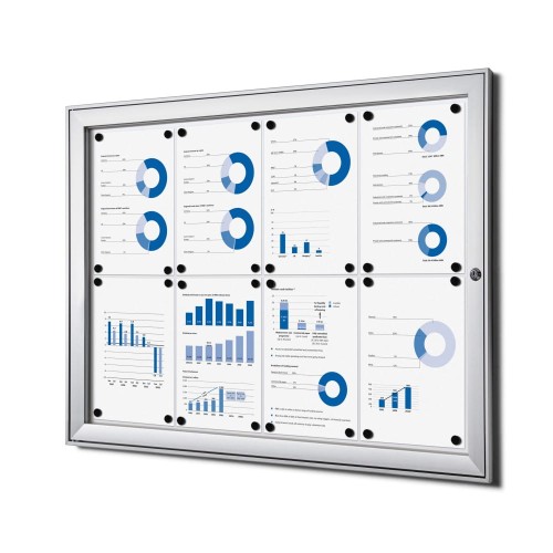 Gablota magnetyczna SCS 8xA4 88x61 cm zamykana na kluczyk do użytku wewnętrznego gablota wewnętrzna i zewnętrznego gablota ogłoszeniowa gablota informacyjna tablica ogłoszeń tablica informacyjna