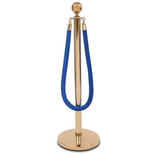 Begrenzungsseil Begrenzungsseil für Hotelzaunpfosten Blau Velour Gold