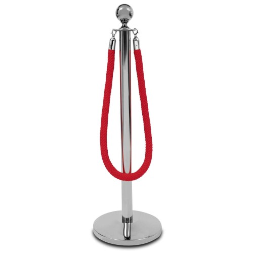 Begrenzungsschnur Begrenzungsschnur für Hotelzaunpfosten Rot Geflochten Chrom