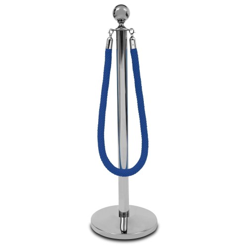 Begrenzungsschnur Begrenzungsschnur für Hotelzaunpfosten Blau Geflochten Chrom