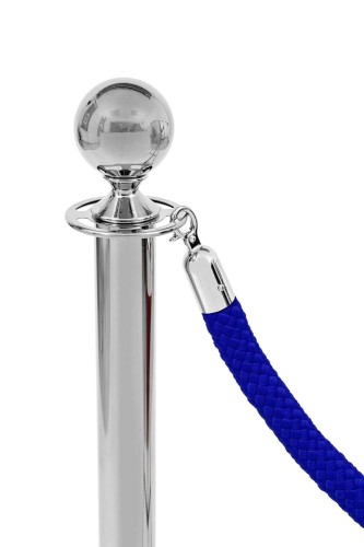 Begrenzungsschnur Begrenzungsschnur für Hotelzaunpfosten Blau Geflochten Chrom