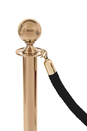 Begrenzungsseil Begrenzungsseil für Hotelzaunpfosten Schwarz Geflochten Gold