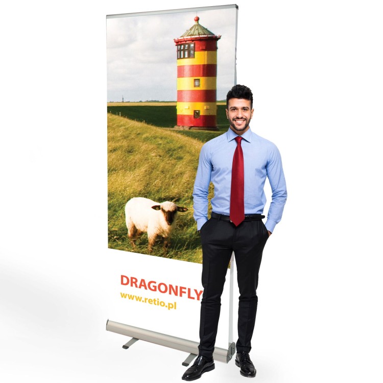 Rollup dwustronny Dragonfly 120 x 200 cm stojak reklamowy rozwijany z opcją wydruku