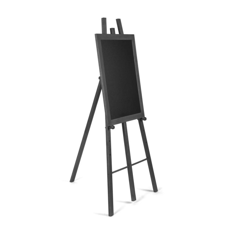 Detal - Sztaluga drewniana NATURA 76 x 161 cm Czarna Sztaluga do tablic kredowych NATURA
