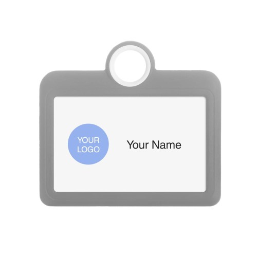 Kolorowy identyfikator na smyczy Szary 85 x 54 mm ID holder na identyfikator tabliczka plakietka imienna zawieszka etui silikonowe na identyfikator 8,5 x 5,5 cm