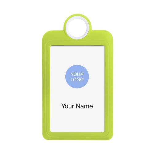 Kolorowy identyfikator na smyczy Żółty 54 x 85 mm ID holder na identyfikator tabliczka plakietka imienna zawieszka etui silikonowe na identyfikator 5,4 x 8,5 cm