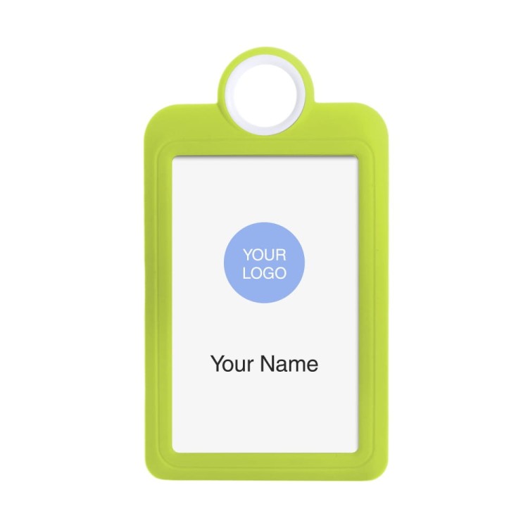Kolorowy identyfikator na smyczy Żółty 54 x 85 mm ID holder na identyfikator tabliczka plakietka imienna zawieszka etui silikonowe na identyfikator 5,4 x 8,5 cm
