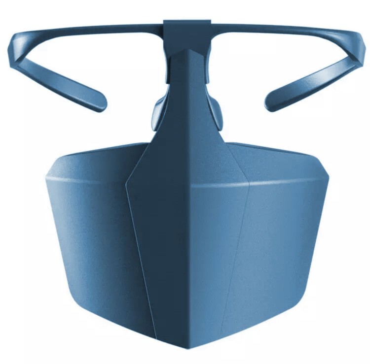 Przyłbica ochronna na twarz z zausznikami i miejscem na okulary Niebieska plastikowa osłona na nos i usta osłona na twarz