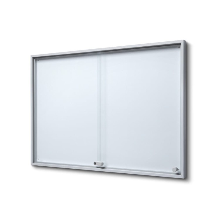 Gablota magnetyczna SLIM 8xA4 88x61 cm z przesuwanymi drzwiami zamykana na kluczyk do użytku wewnętrznego gablota wewnętrzna gablota ogłoszeniowa gablota informacyjna tablica ogłoszeń tablica informacyjna