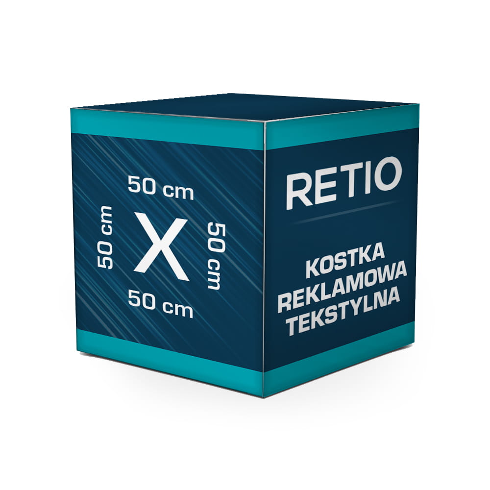 Kostka reklamowa tekstylna 50x50cm z nadrukiem