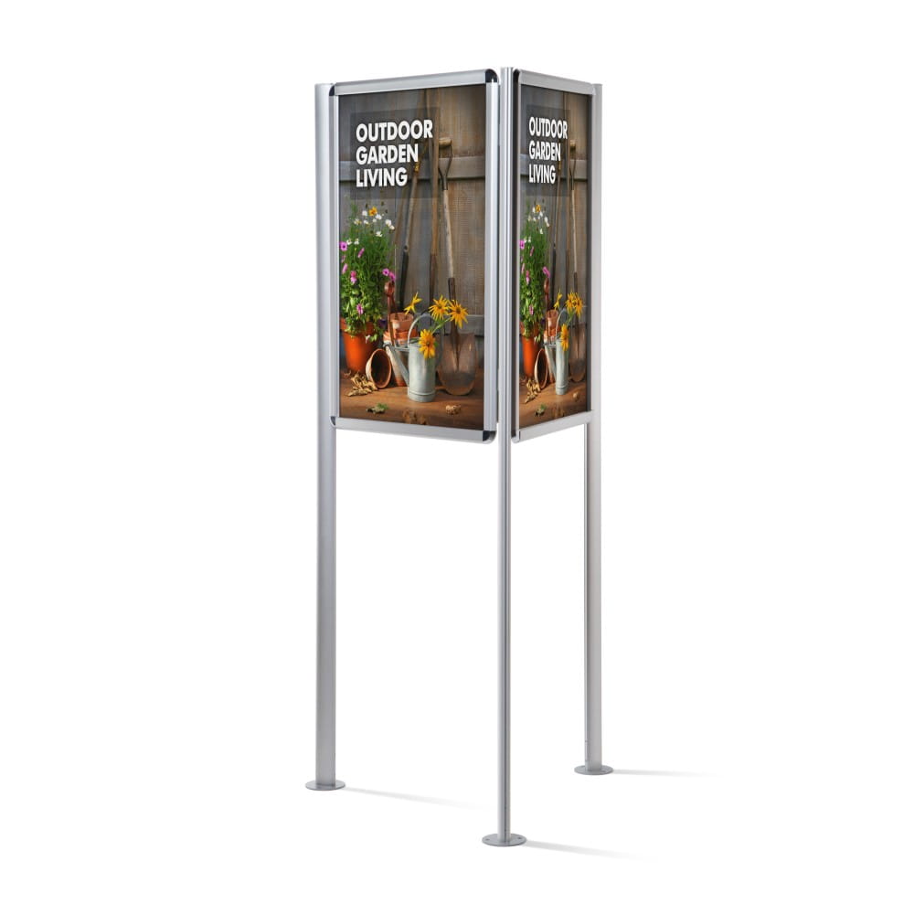OVAL Information Stand With Three  A1 Snap Boards For Outdoor Use