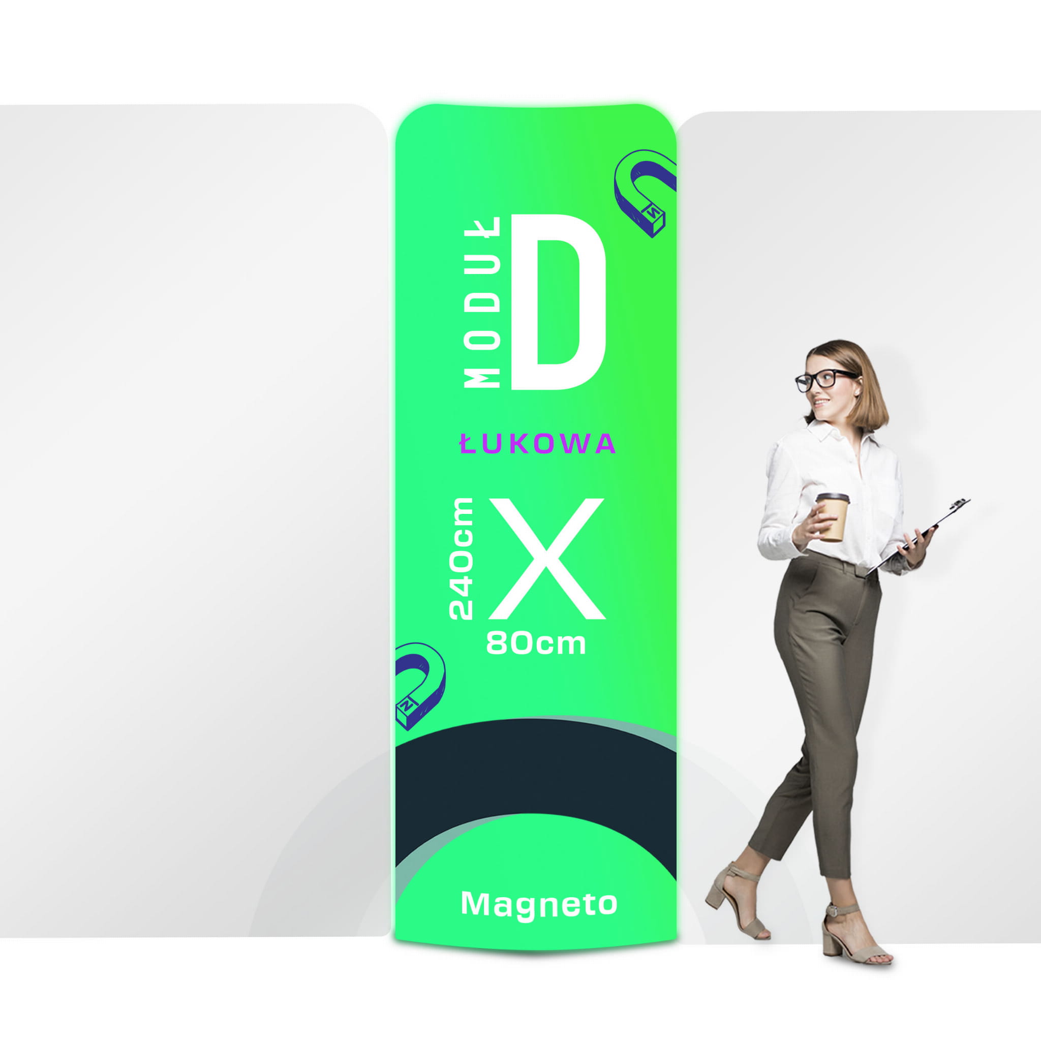 Moduł D Stoiska Magneto 80 x 240 cm z wydrukiem jednostronnym