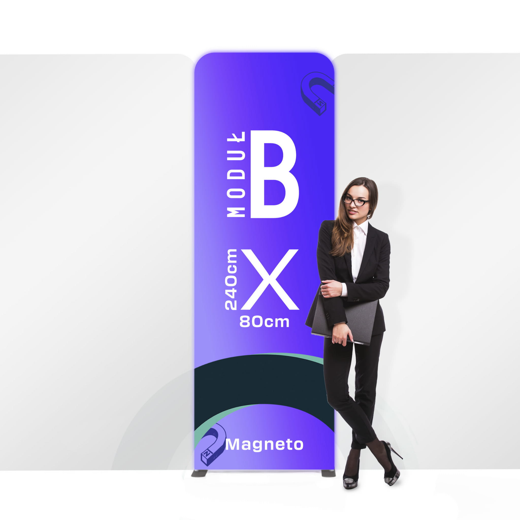 Moduł B Stoiska Magneto 80 x 240 cm z wydrukiem jednostronnym