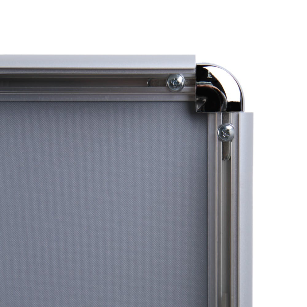 Ramka zatrzaskowa KRAST A5 (14,8 x 21,0 cm) aluminiowa srebrna z zaokrąglonym narożnikiem rama ramka plakatowa OWZ ścienna na plakat na zdjęcia profil 25 mm