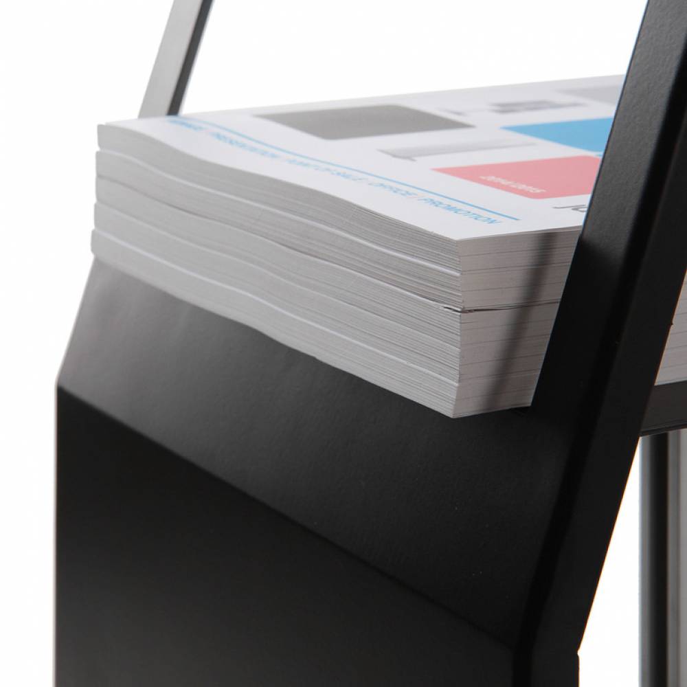 Flyerständer mit magnetischer Tasche für A4-Plakate schwarz Informationsständer für Flyer Katalogständer mit A4-Rahmen Ausstellungsständer mit Platz für Plakate für Kioske für den Einzelhandel für Hotels
