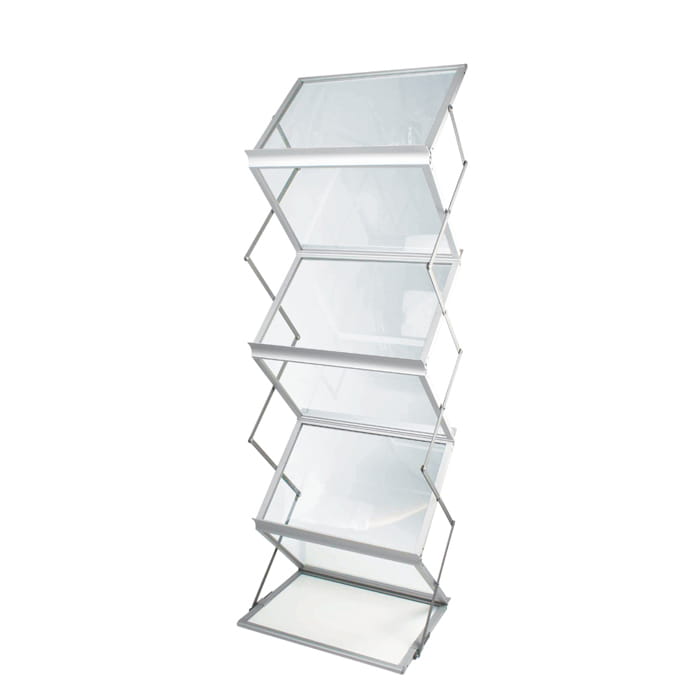 ACRYLIC Folding A3 Leaflet Stand with a Suitcase