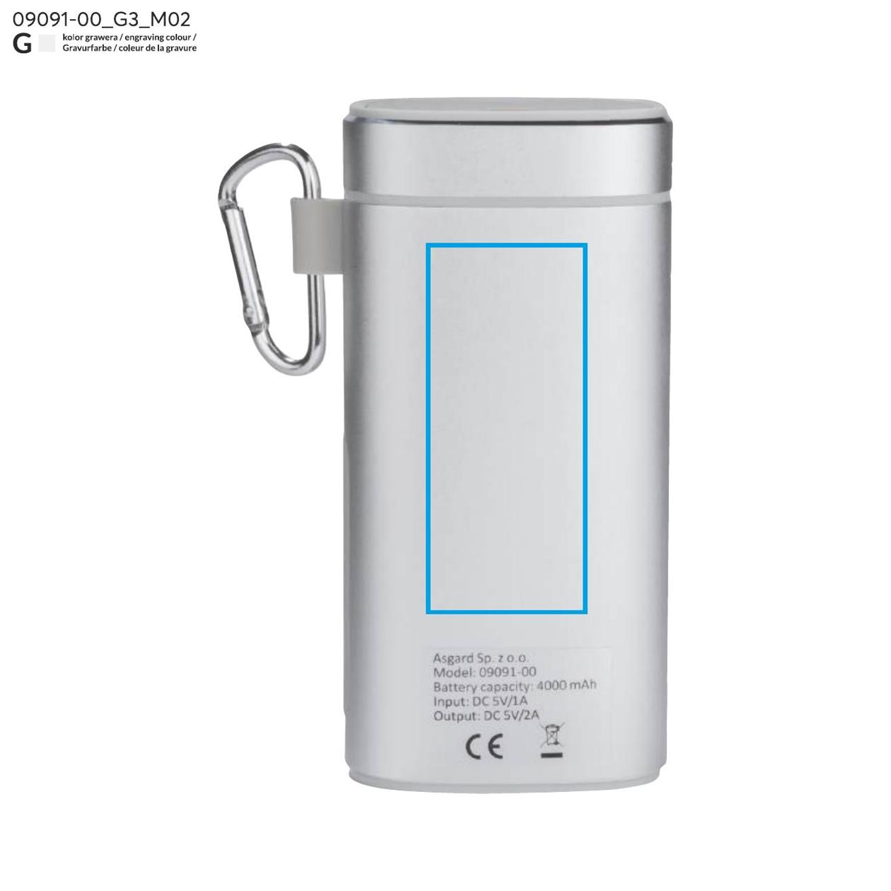 Głośnik bezprzewodowy z power bankiem SOUND 4000 mAh srebrny