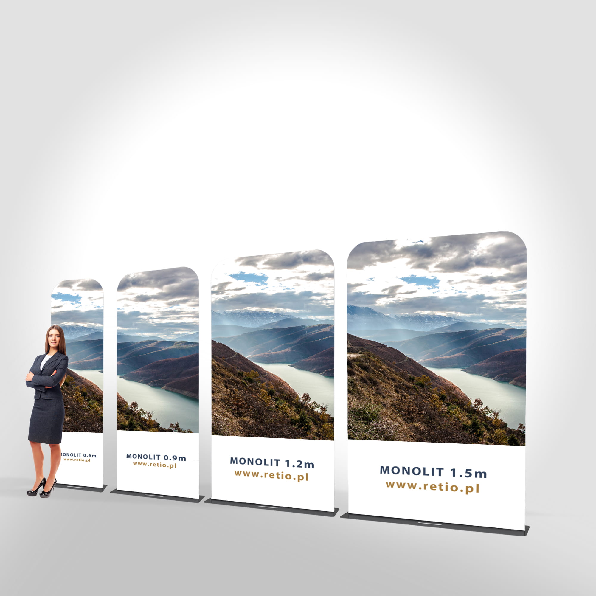 Two-sided Printout for Monolith 0,9 x 2,3m Fabric Stand