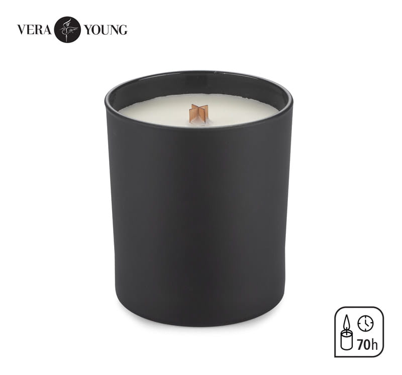 Świeca sojowa 220g - Norwegian Woods (Christmas tree) - VERA YOUNG czarny z logo