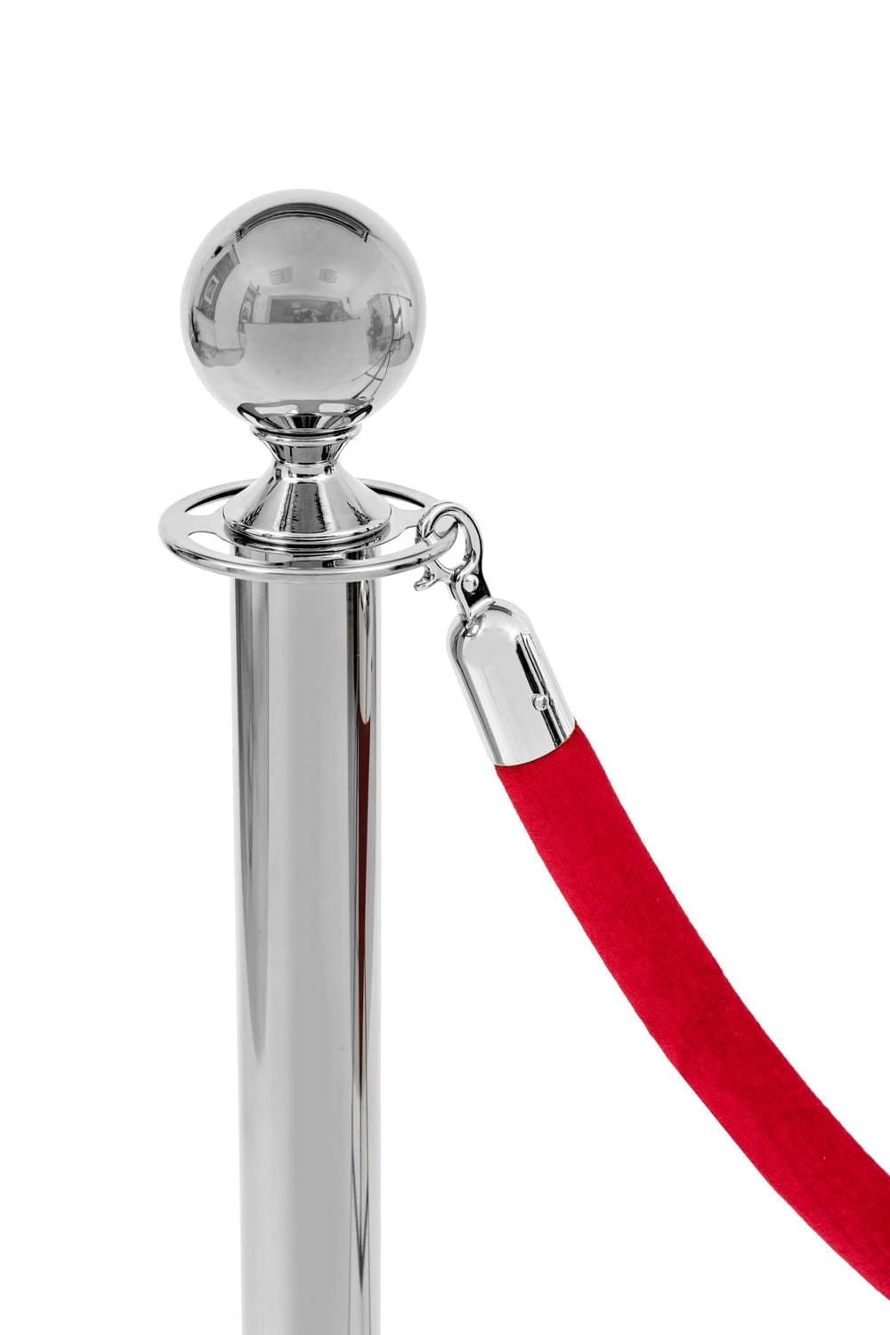 Red Velour Barrier Rope with Chrome Finish