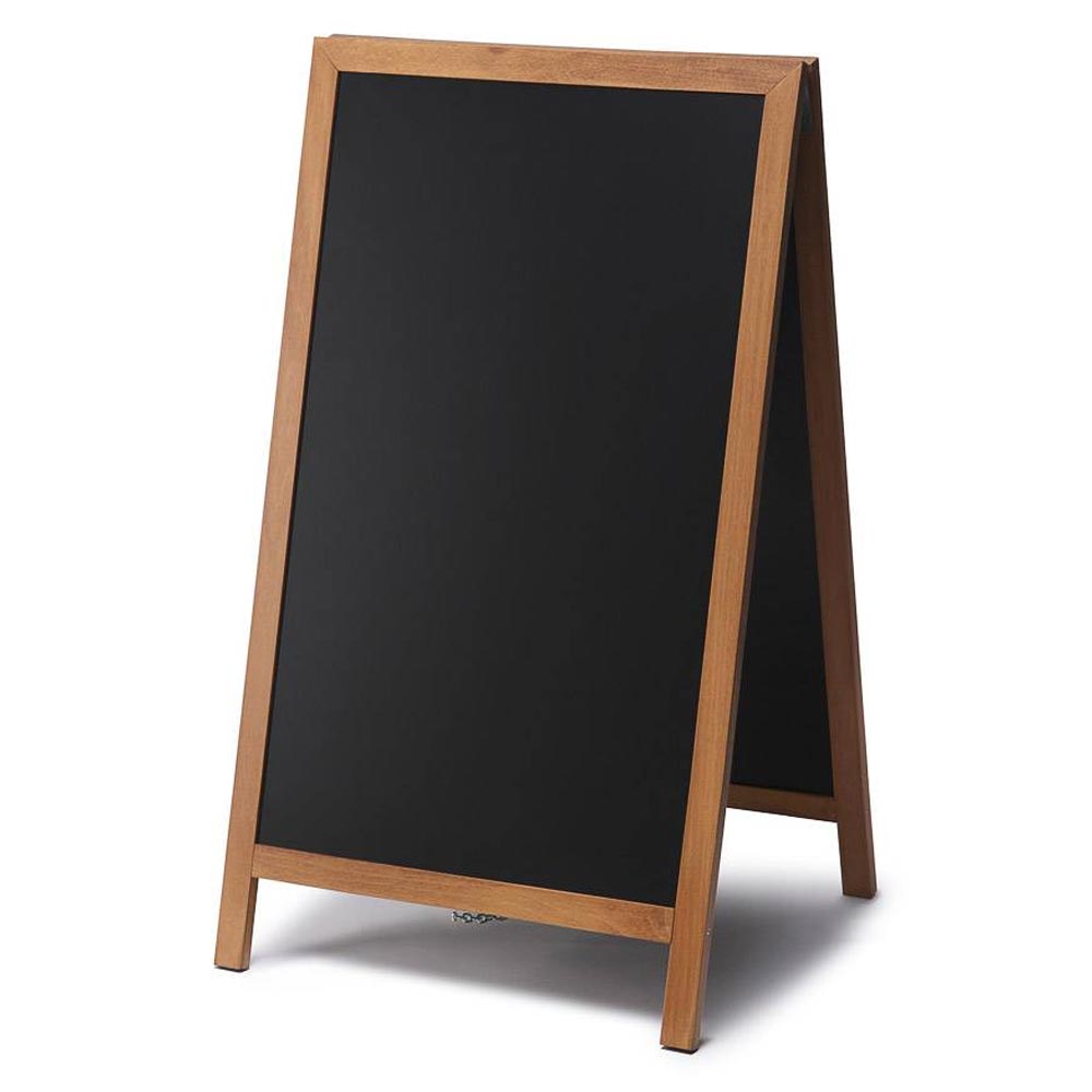 Drewniany potykacz kredowy NATURA (60 x 101 cm) - jasnobrązowy reklamowy potykacz kredowy do pisania markerami kredowymi