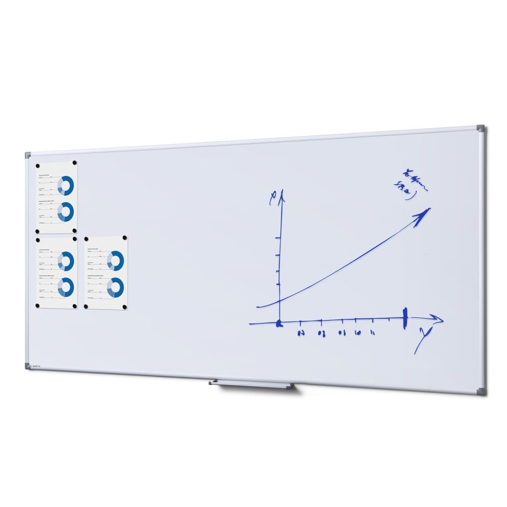 SCRITTO® Magnetic Dry-Wipe Board 180 x 90a cm Enameled White Magnetic Dry-wipe Board for School or Office for Writing with a Marker Pen with a Felt-tip Pen