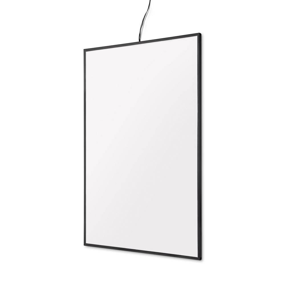 Podświetlana ramka LED A2 (42 x 59,4 cm) aluminiowa czarna z zaokrąglonym narożnikiem rama ramka plakatowa wsuwana ścienna na plakat na zdjęcia profil 5 mm