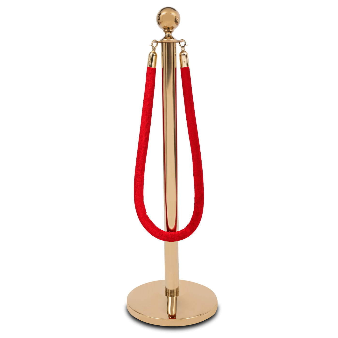 Absperrpfosten mit rotem Seil