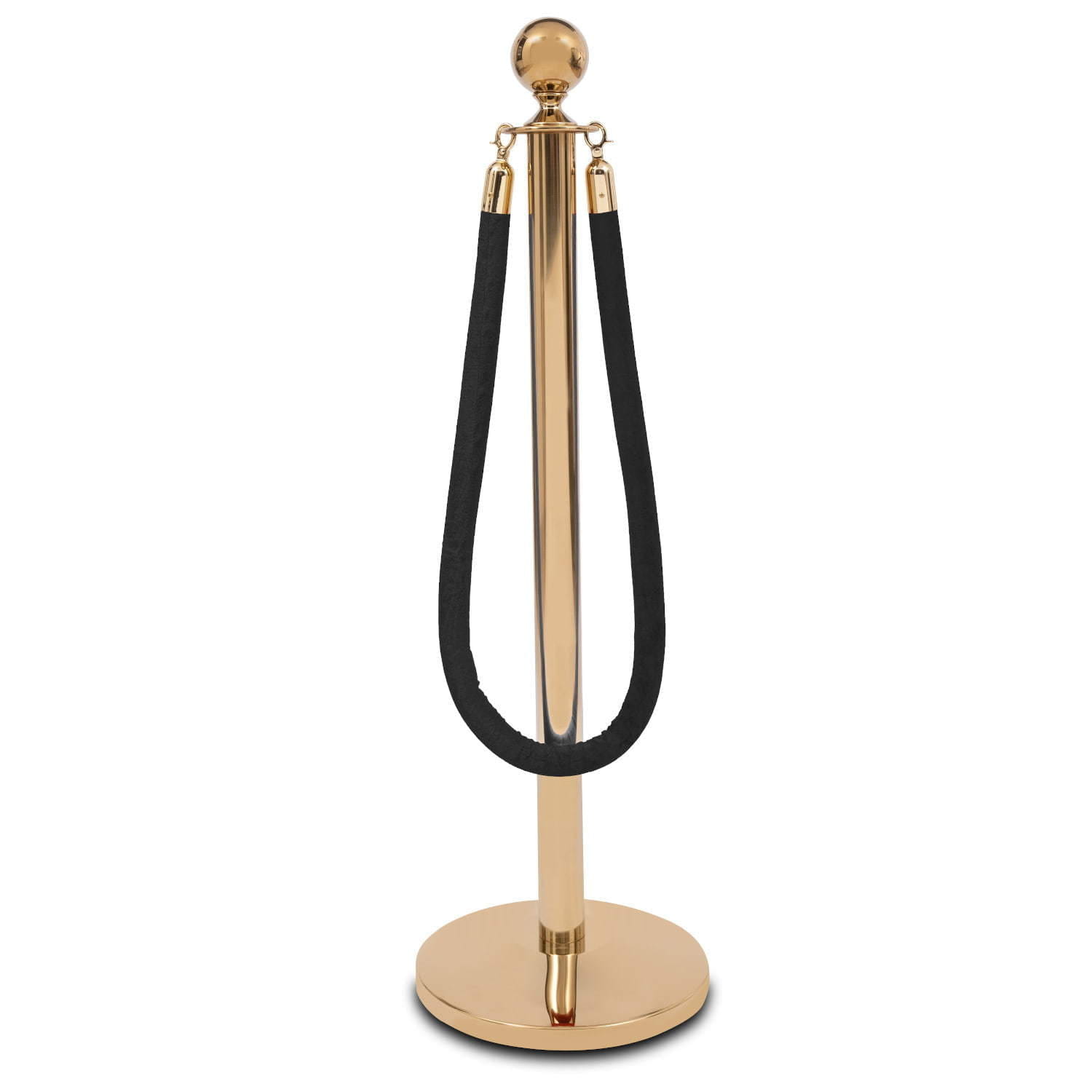 Absperrpfosten mit schwarzem Seil