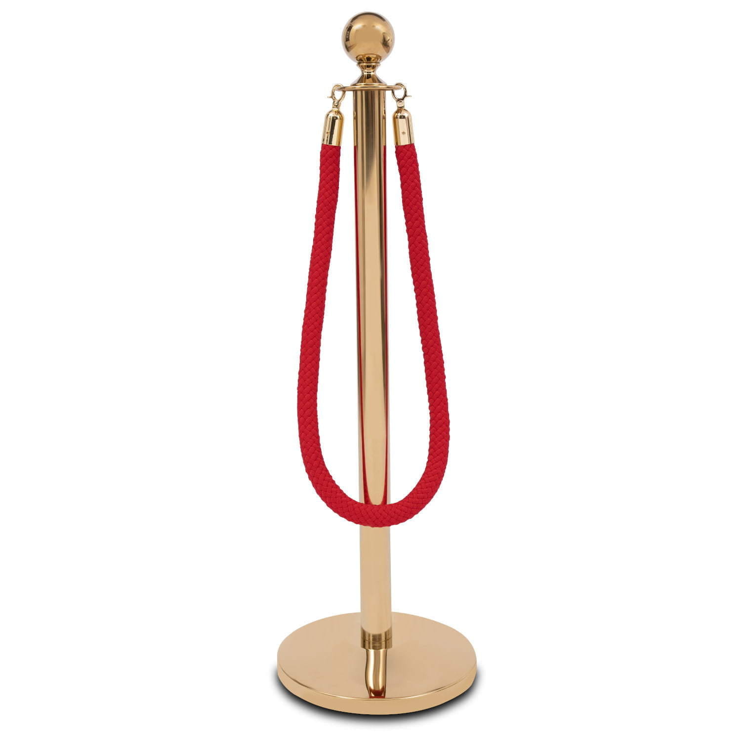 Absperrpfosten mit rotem Seil